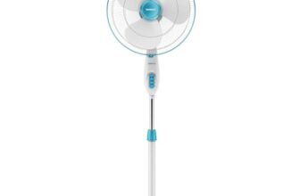 Havells 400mm Gatik Pro Pedestal Fan | 120 Ribs Guard Safety, Smooth Oscillation, Heavy Base For Stability, ISI Marked | 2 Year Warranty, (Blue)