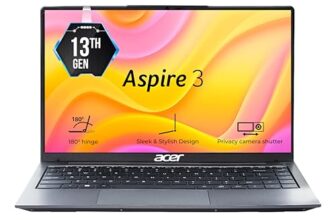 Acer Aspire 3, 13th Gen, Intel Core i3-1305U, 8GB RAM, 512GB SSD, Full HD 14″/35.56cm, Windows 11 Home, Steel Gray, 1.45KG, A324-53, WiFi 6, Intel Graphics, 65W Battery Laptop