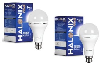 Halonix 14W Emergency Bulb | Rechargeable For Power Cuts Backup : 4Hrs Cool Day Light Pack Of 2 Light, B22D, Led