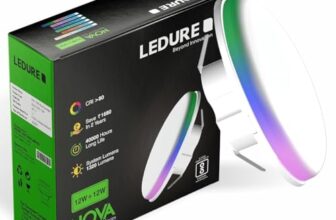 LEDURE Nova 12W+12W False Ceiling LED Downlight| 2-in1 Round Junction LED Light| Cool White+ Green Pack of 6