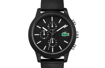 Lacoste Lacoste.12.12 Qtz Fashion Chrono Black Round Dial Men’s Watch|Black Silicone Material|Black Color Band – 2010972