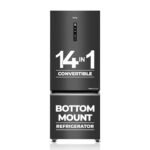 Home Haier 325 L 3 Star Frost Free Bottom Mount Double Door Refrigerator|Convertible 14-in-1|Jhukna Mat-Bottom Freezer|Digital Display Panel|Triple Inverter|Twist Ice Maker (HEB-333GB-P, Graphite Black)