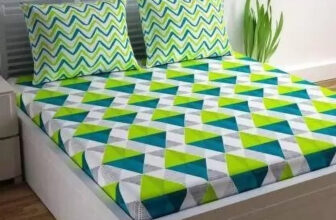 LA MANTTA 180 TC Polycotton Double Geometric Flat Bedsheet(Pack of 1, Multicolor)