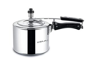 Bajaj PCX 43 Majesty 3 Litre Aluminium Pressure Cooker With Duo Inner Lid | Induction Compatible | ISI Certified | Sturdy Bakelite Handles ?Silver?