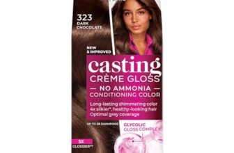 L’Oréal Paris Casting Crème Gloss Hair Color With Glycolic Gloss Complex | 5X Glossier Hair Color | Shade 323 – Dark Chocolate | 60g + 40ml + 60g