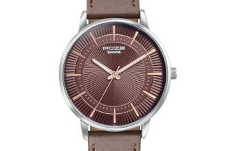 Sonata Poze 6 Strokes and Stroll Quartz Brown Round Dial Men’s Watch | Leather Strap Material | Watches for Men Analog – SP70076SL01