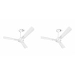 Havells 1200mm Ambrose ES Ceiling Fan | Premium Matt Finish, Decorative Fan, Elegant Looks, High Air Delivery, Energy Saving, 100% Pure Copper Motor | 2 Year Warranty | (Pack of 2, Chrome)