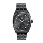 Sonata Poze 6 Graphite Groove Gents Quartz Black Round Dial Men’s Watch | Stainless Steel Strap Material | Watches for Men Analog – SP70077NM01