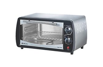 Bajaj 1000T Oven Toaster Grill (10 liter Otg) | Temperature control | Stainless Steel Body With Transparent Glass Door | Black | 2 Year Warranty | 800 Watts