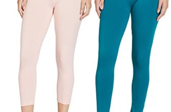 Amazon Brand – Symbol Women’s Leggings (Pack of 2) (SYM – AW22WTR – 806_Deep Green & Blush_S)