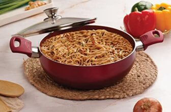 Cello Crown Induction Base Kadhai 2.5 LTR Glass Lid -Maroon