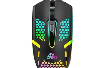 Ant Esports GM1103 Wired Gaming Mouse, 800-3600 DPI Adjustable Optical Sensor, RGB Multicolor Backlight, 4 Buttons, Ergonomic,1.5m Cable, 3300 FPS, Lightweight USB Mouse for PC, Laptop, Mac & Windows