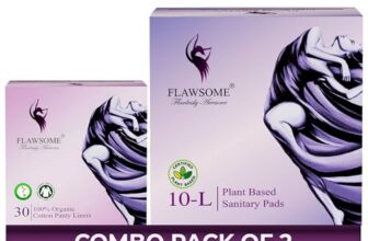 Flawsome Sanitary Pads & Daily Panty Liners Period Care Combo – Plant-Based | Pack of 10 (Size L) + 30 Panty Liners | Soft, Rash-Free, Leak-Proof & 100% Chemical-Free