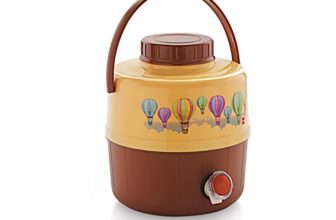 Cello Travel Star Pastic Insulated Water Jug | Inner Stainless Steel Jug | Hot & Cold | Easy to Carry | 16 litres, Brown