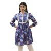 BIBA Women’s 60’S Cambric Printed Straight Kurti (ROSN19176ESS25IBLU_Ice Blue
