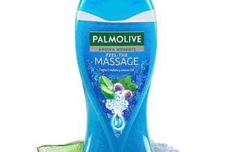 Palmolive Feel The Massage Body Wash, 250ml, Body Scrub based Shower Gel Bottle,100% Natural Thermal Minerals For Spa Like Soothing & Aromatic Skin Experience, PH Balanced Bodywash, Free Of Parabens And Silicones