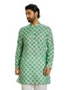 Amazon Brand – Symbol Men’s Mid Length Festive Kurta 37″_SY-A23-MNA-MKT-120_Green1_2XL