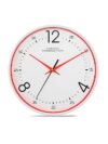 French Connection Plastic Elegant Decorative White Analog Wall Clock with Red Rim – Size 12 Inches – Fcwc04-A