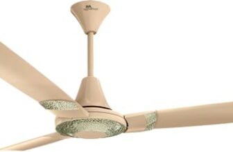 RR Signature Jaipur Tamra 1200mm Designer Ceiling Fan for Home and Office | Star Rated and 40% Energy Saving (2 Year Warranty, Kanak Gold)