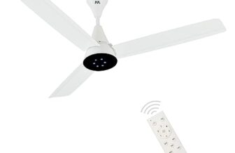 RR EFFY 26 Watt BLDC 5 Star Rated Designer Ceiling Fan, With 70% Energy Savings, With Smart Remote & LED Lights, Ceiling Fan for Home and Office, 2 Year Manufacturer Warranty (White)