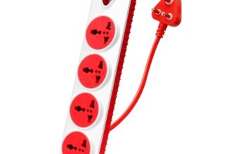 Gizga Essentials 1500W/6A Multi Plug Extension Board with 4 Universal Sockets for Office & Home Appliances, Fuse Protector, Power Indicator, 1.5M Cord, Durable Switch, Flame Retardant Material