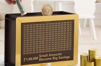 Storio Wooden Piggy Bank with Counter | Money Bank for Kids & Adults | Carved Savings Box, Wooden Coin Box, Mini Money Saver Bank with Number Counter | Cash Saving for Home & Office Use