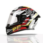TVS Racing Titan Series Full Face Helmet for Men | Premium Bike Helmets with ABS Shell, UV Paint | Quick Release System | Aerodynamic Design | DOT & ISI Certified (Red, XL)