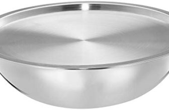 Amazon Brand – Solimo Stainless Steel Triply Tasla with Lid | 32cm | 6.7 L | Silver