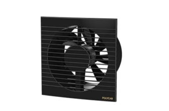 Polycab Freshner Axial 150mm Air Exhaust fan/Ventilation fan for Kitchen, Bathroom| High Speed,Noiseless| Sleek Design Easy to Clean, Powerful Motor, 100% Copper Winding|2 Year Warranty【Black】