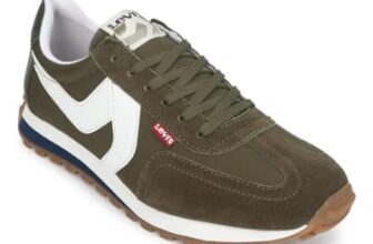 Levi’s Mens STRYDER RED TAB Olive/White Casual Sneakers – 7 UK (87970-0126)