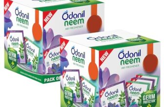 Odonil Bathroom & Toilet Air Freshener Neem Mixed Fragrance Blocks – 384g (48g x Pack of 8) | Fragrances- Jasmine, Lavender, Orchid, Rose| Long Lasting Fragrance | Lasts upto 30 days | Germ Protection