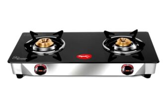 Pigeon Favourite 2 Burner Gas Stove | Auto Ignition | Brass Burner | Toughened Glass | 2 year Warranty