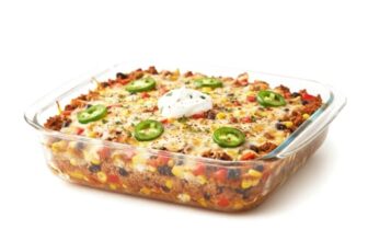 Amazon Brand – Solimo Baking Dish, Safe for Use in Microwave, Oven and Dishwasher (Rectangle, 900 Ml) –