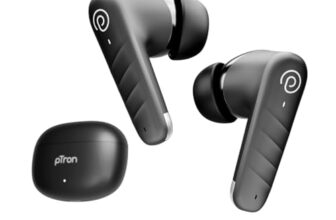 pTron Bassbuds Spark in-Ear TWS Earbuds with Stereo Sound, 40Hrs Playtime, Stereo Calls, Bluetooth V5.3 Headphones with Quick Pairing, Touch Control, Voice Assistant, Type C Charging & IPX5 (Black)