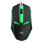TAG EVE Wired Mouse with 3 Buttons, High Precision, 1000 DPI Optical Sensor, USB Interface, Breathing LED, Lightweight and Portable, Compatible with PC, Laptop (Black)