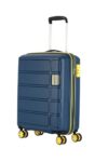 Kamiliant American Tourister Cabin Harrier Zing 56 Cms Small (Pp) Hard Sided 8 Wheels Spinner Luggage/Suitcase/Trolley Bag (Navy) (Double Wheel), Blue