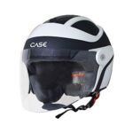 Steelbird SB-29 Case Open Face Helmet Black & Off White , Size: L(57-58 cm)
