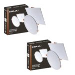 Bajaj Polycarbonate Hyperion LED Multi CCT Panel | 5W Round LED Surface Light | Modern Multicolor Lights for Living Room, Bedroom and Hall | White Body (Pack of 2)