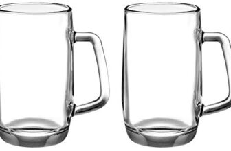 Amazon Brand – Solimo Troilus Glass Beer Mug Set, 470ml, Set of 2, Transparent