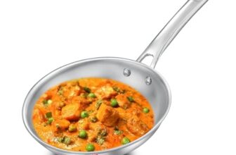 Prestige 22cm/1.2L Tri-Ply Stainless Steel Splendid Fry Pan| Gas and Induction Compatible |Even Heat Distribution| Thick Gauge Tri-Ply Body| 15 Year Warranty