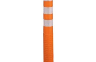 Aktion Safety Flexible Plastic Spring Post Barrier (Orange), (Pack of 10)
