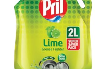 Pril Lime Liquid Dishwash Gel – 2 Litre Pouch | Dish Cleaning Liquid Gel with German Technology – Active Power Molecules Leaves No Residue, Grease Cleaner For All Types of Utensils