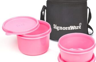 Signoraware Executive Small Lunch Box with Bag, 15cm, Pink