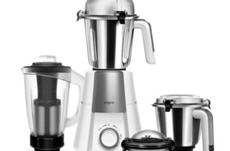 Wipro Elato Divine FMG 213 800 Watt Mixer Grinder with 4 Jars,Heavy Duty 100% Copper Ball Bearing Motor with 5 Year Warranty,Superfast Grinding,Clip Lids – Hands Free use, 4 Jars Mixer Grinder, White