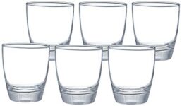 Amazon Brand – Solimo MEA Whisky Glass Set, 380ml, Set of 6, Transparent