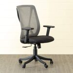 Home Centre Quadro Aero Mesh Medium Back Office Chair | Polypropylene Office Chair | Grey | 1 Year Warranty