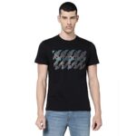 Wrangler Men’s Printed Black T-Shirt (Regular)