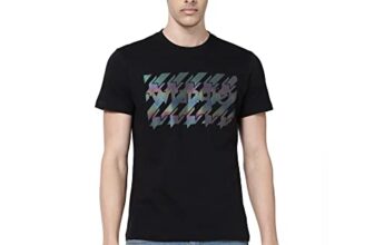 Wrangler Men’s Printed Black T-Shirt (Regular)