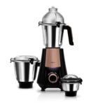 Wipro Elato Divine FMG 214 800 Watt Mixer Grinder with 3 Jars, Heavy Duty 100% Copper Ball Bearing Motor with 5 Year Warranty,Superfast Grinding, Clip Lids – Hands Free use,3 Jars Mixer Grinder, Black