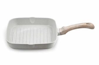 GREENCHEF Aluminium Die Cast Grill Pan 240 mm- Pebble, 5 Layer Healthy Granite Non-Stick Coating, PFOA Free